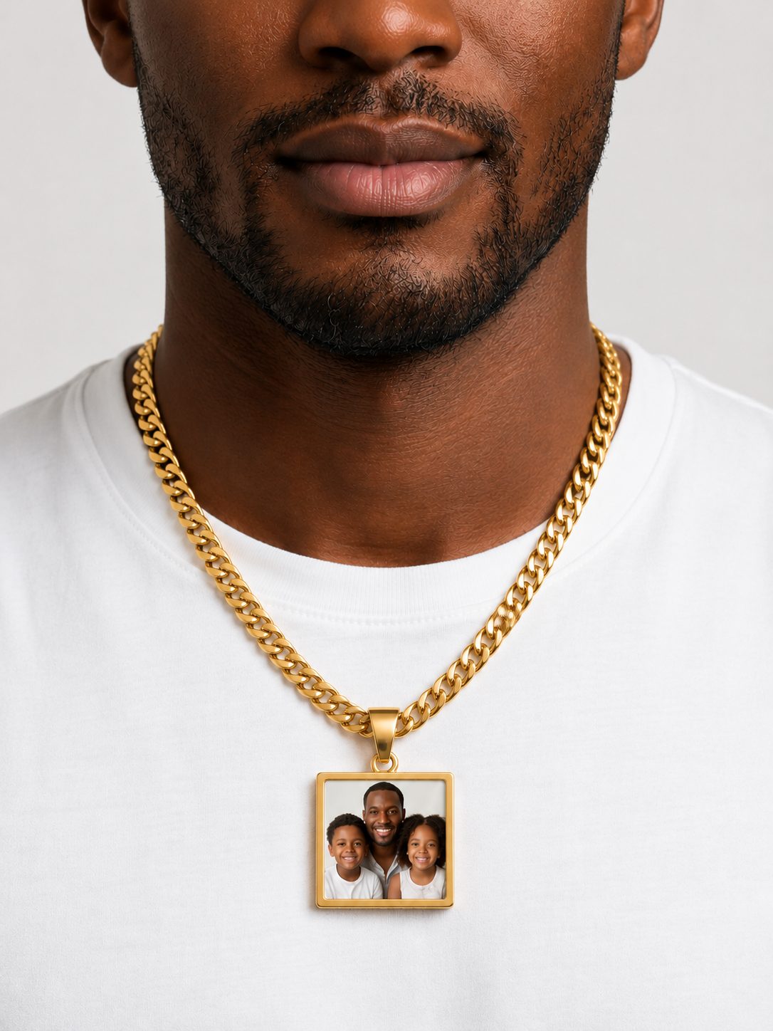 Square Custom Photo Pendant Necklace