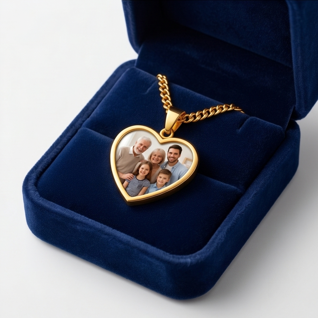 Heart Photo Pendant Necklace