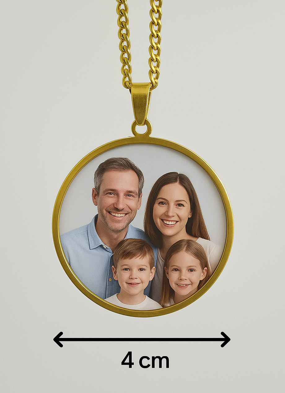 Custom Round Photo Pendant Necklace