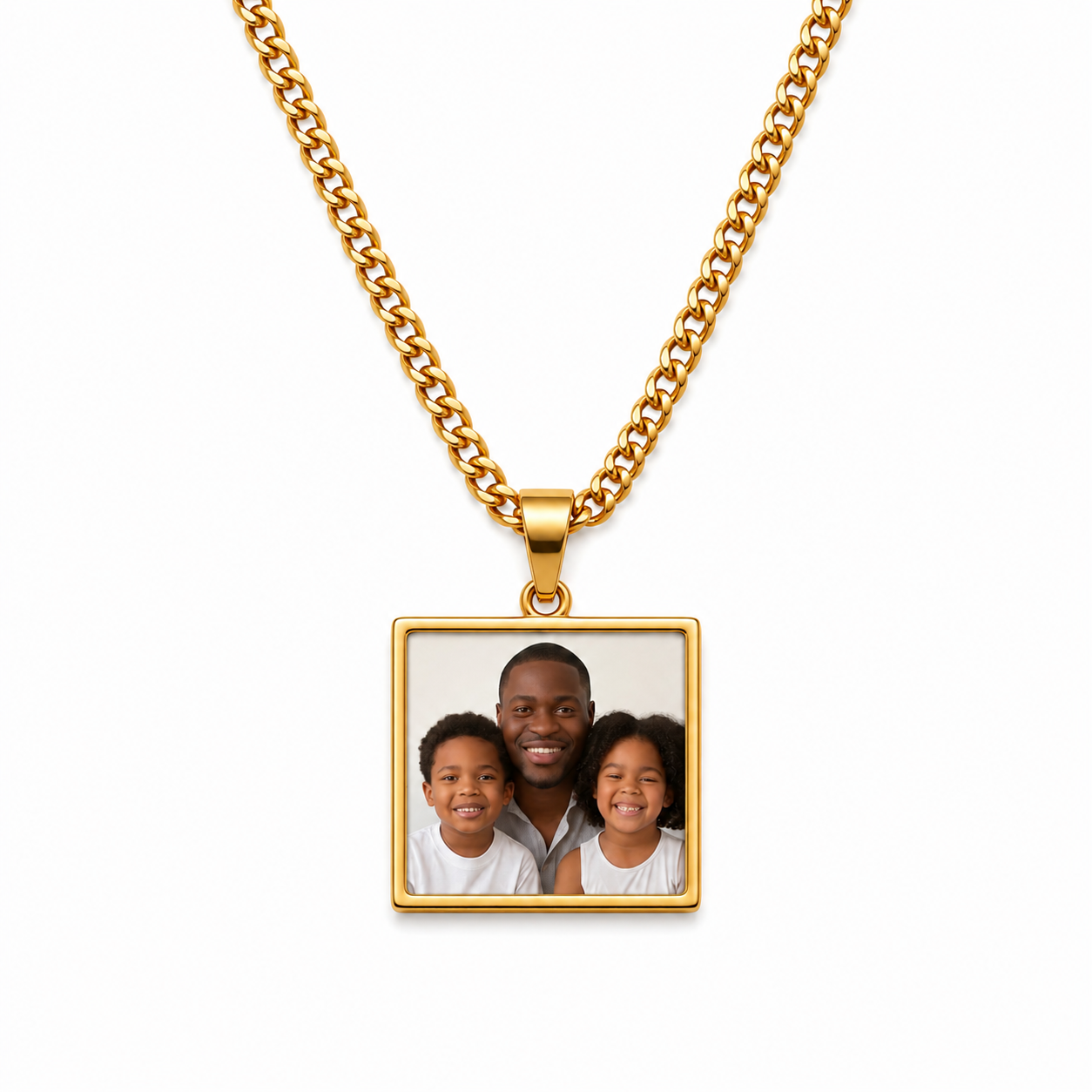 Square Custom Photo Pendant Necklace 