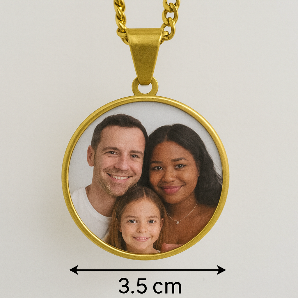 Custom Round Photo Pendant Necklace