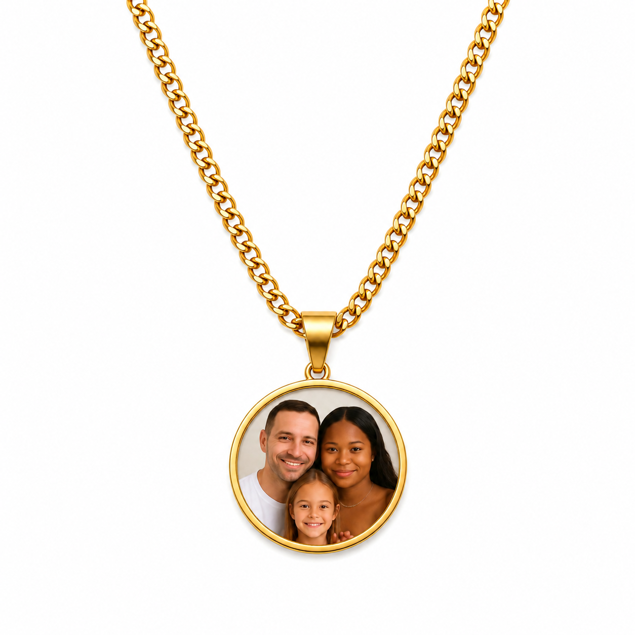 Custom Round Photo Pendant Necklace