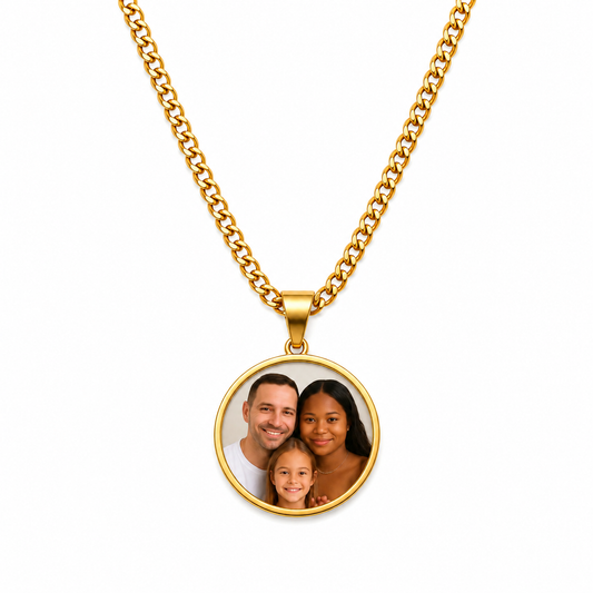 Custom Round Photo Pendant Necklace