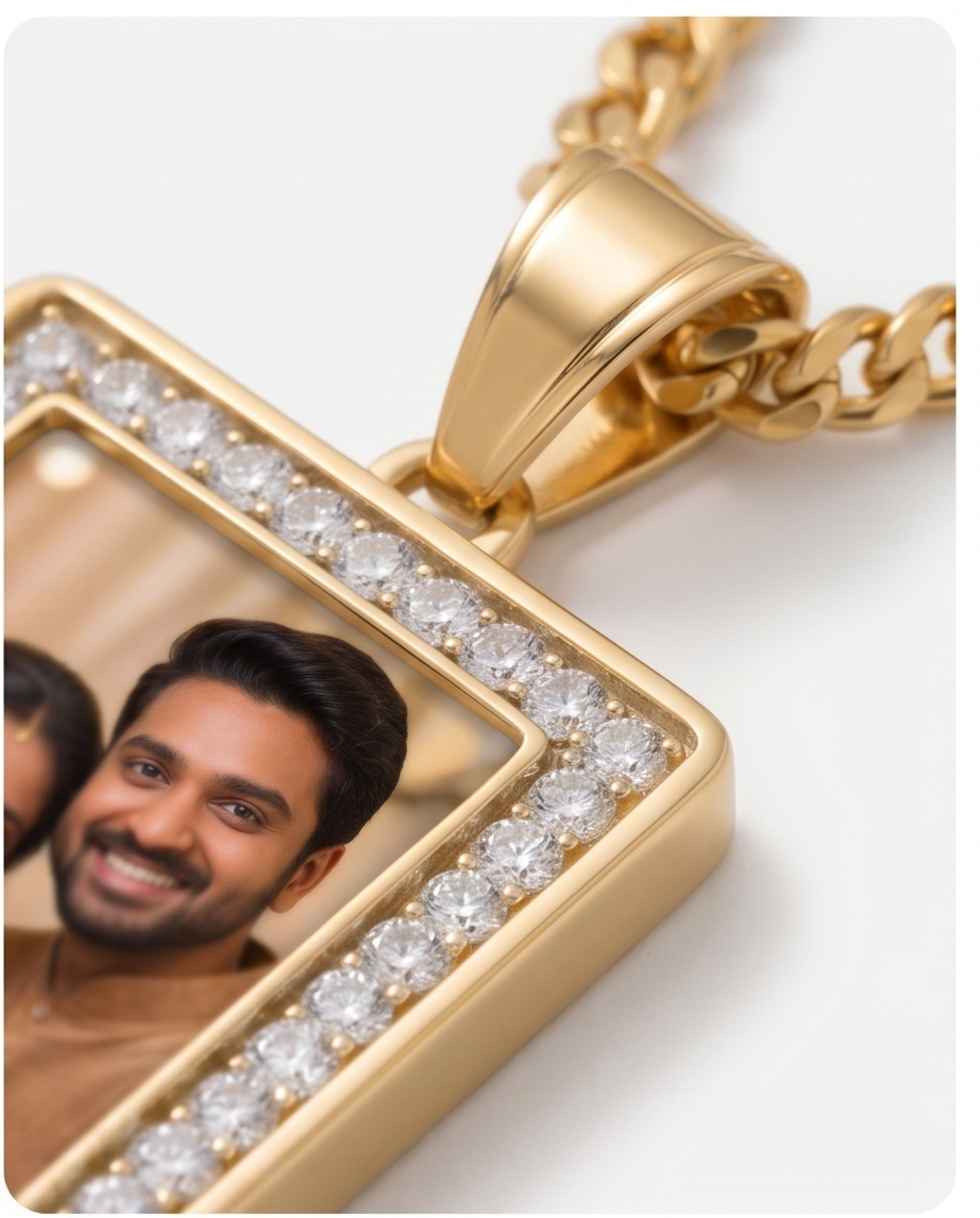 Large Rectangle Picture Pendant