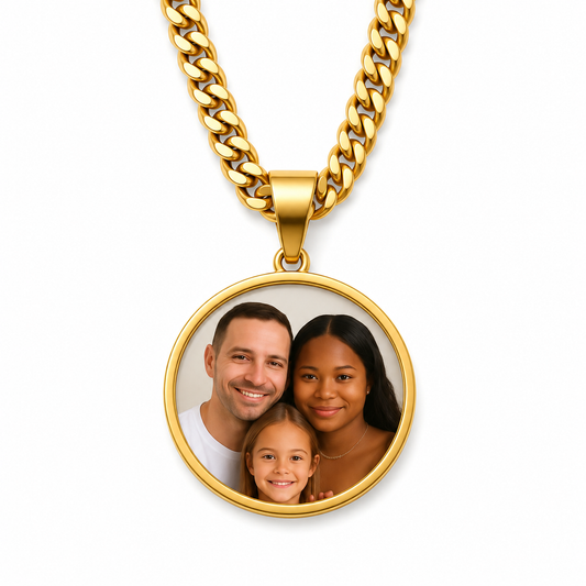 Custom Round Photo Pendant Necklace
