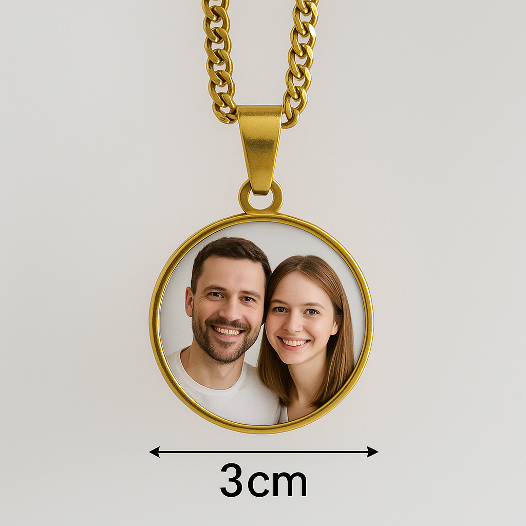 Custom Round Photo Pendant Necklace
