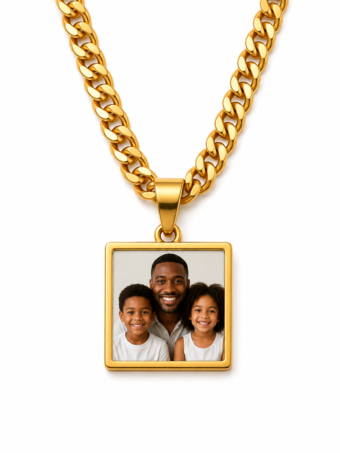 Square Custom Photo Pendant Necklace 
